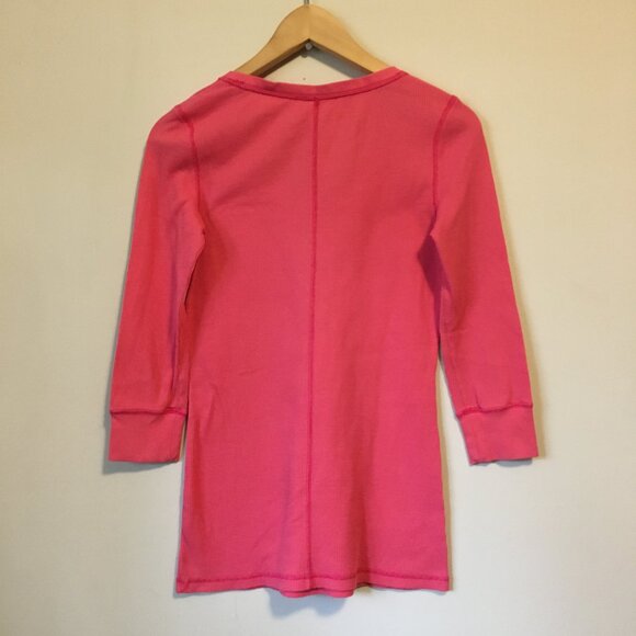 Vintage Strawberry Pink Waffle 3/4 Sleeve Shirt - Picture 2 of 14